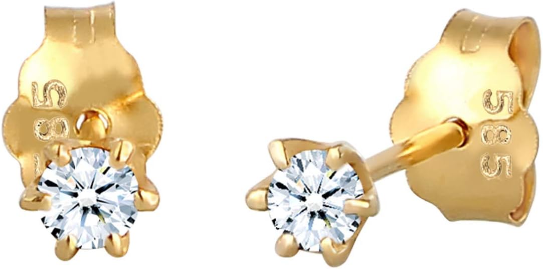 Elli Diamonds Damenohrringe Classic Solitaire mit Diamant (0,22 ct.) aus 585 Gelbgold – Ausführliche Produktbewertung