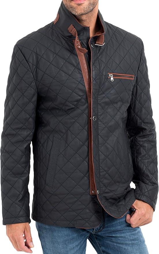 Leno Elegante Herren Lederjacke aus weichem Lammleder – Hochwertige Qualität, stilvolles Design und zeitlose Eleganz